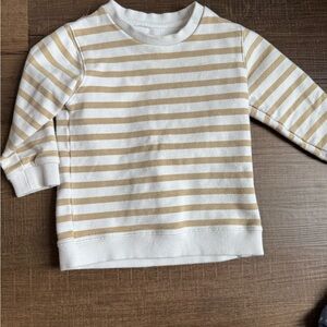 Cozy Striped Kids Sweatshirt - White and Tan